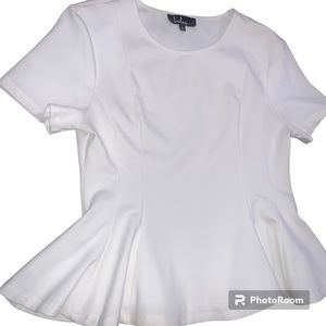Lulus | Women’s Large | White short sleeve blouse